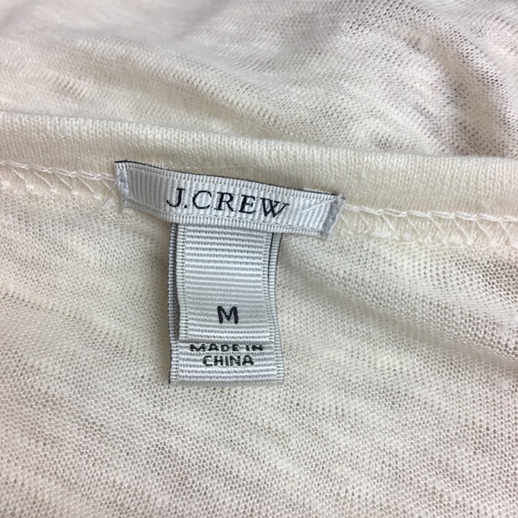 J Crew Linen Baseball T Shirt Lovebirds size M - Picture 3 of 8